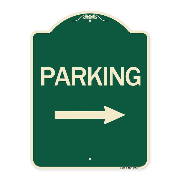 Signmission Parking With Right Arrow Heavy-Gauge Aluminum Architectural Sign, 24" x 18", G-1824-24623 A-DES-G-1824-24623 - main